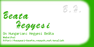 beata hegyesi business card